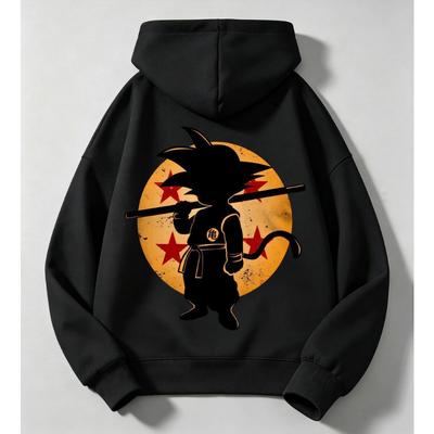 Модная свободная детская толстовка с капюшоном Dragon Ball - Классическая повседневная праздничная кофта-пуловер для мальчиков и девочек в качестве подарка
