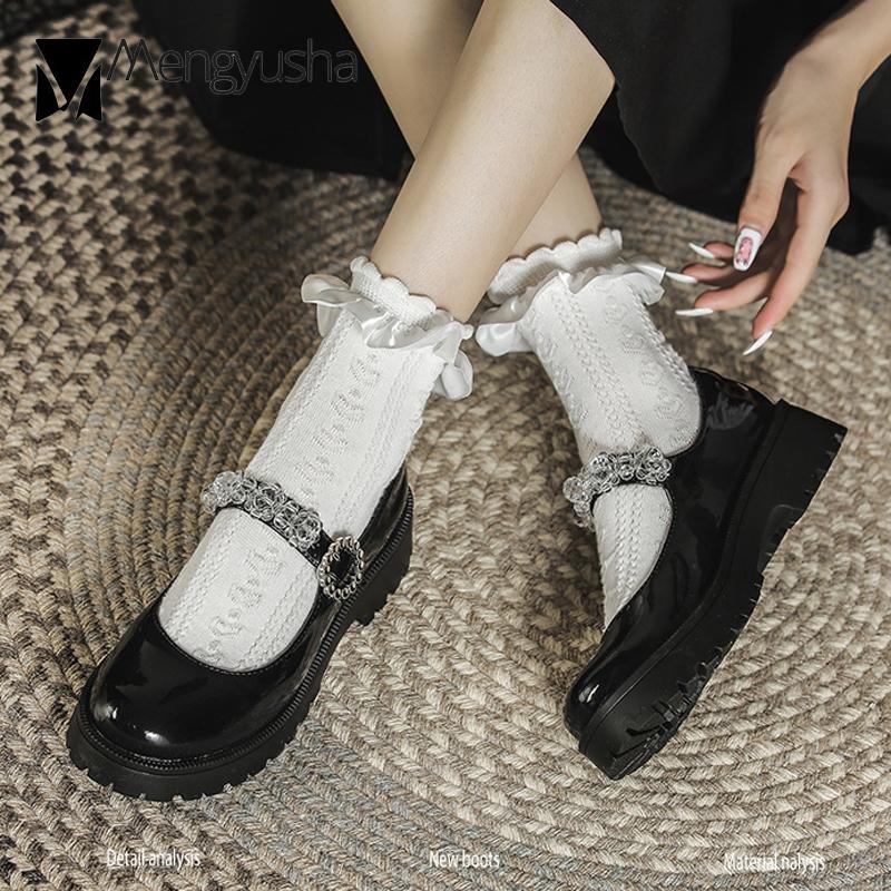 Модный ремень со стразами для женщин с пряжкой на ремне в стиле Лолиты, туфли на толстой подошве, мокасины на плоской подошве для девочек, мокасины большого размера для женщин, джинсы Мэри