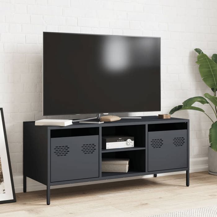 VidaXL TV Cabinet Anthracite 101.5x39x43.5 Cm Cold-rolled Steel, TV Stand, TV Sideboard, Hi-fi Cabinet, TV Bench, Cabinet In 851300