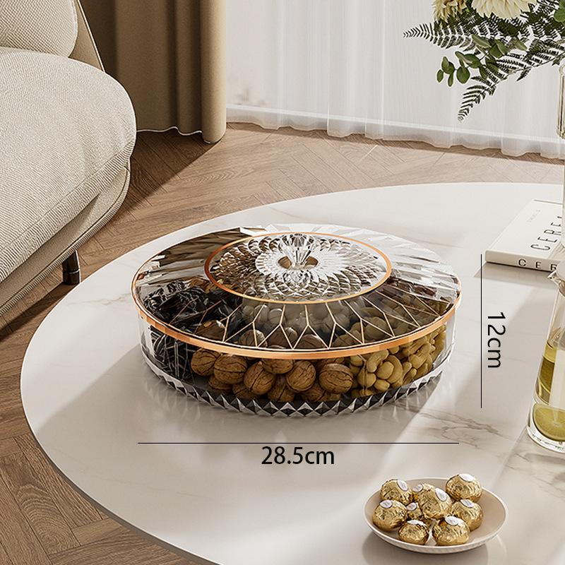 Вращающийся ящик для хранения вещей, светлый, роскошный, витрина для гостиной, тарелка для сухофруктов, ящик для хранения закусок