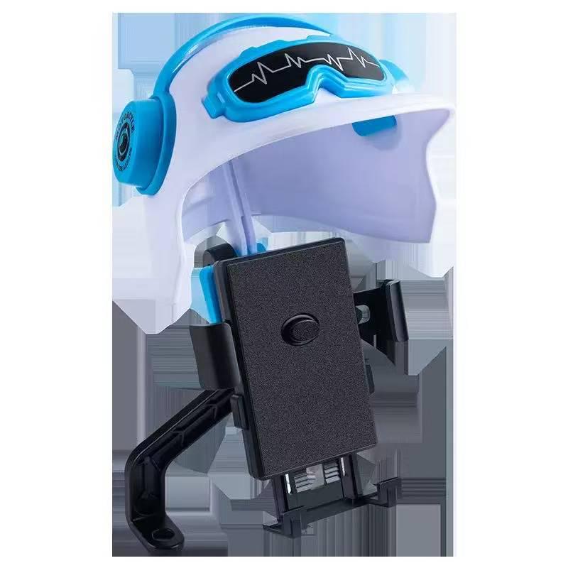 Electric Vehicle Phone Holder: Waterproof Sunshade for Riding & Takeaway Navigation, Compatible with Bicycle Helmets