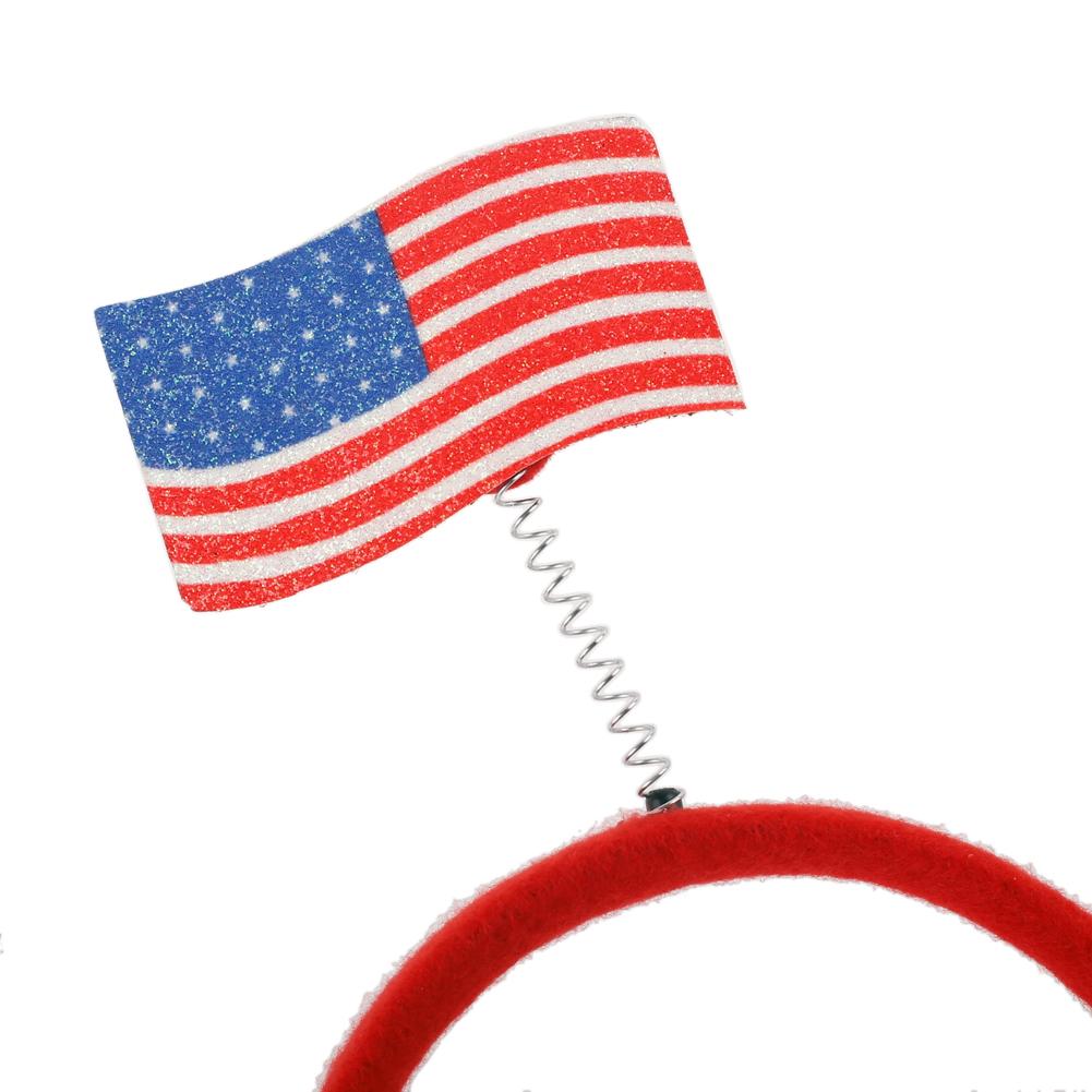 Пружинная повязка на голову с флагом США, 4 июля, День независимости, Повязка на голову, Звездно-полосатое знамя, Фестивальный аксессуар для волос для патриотической вечеринки