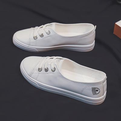 Туфли Lazy White для женщин весна и осень новые плоские туфли-лодочки без застежек повседневные универсальные туфли с низким вырезом для студентов модные