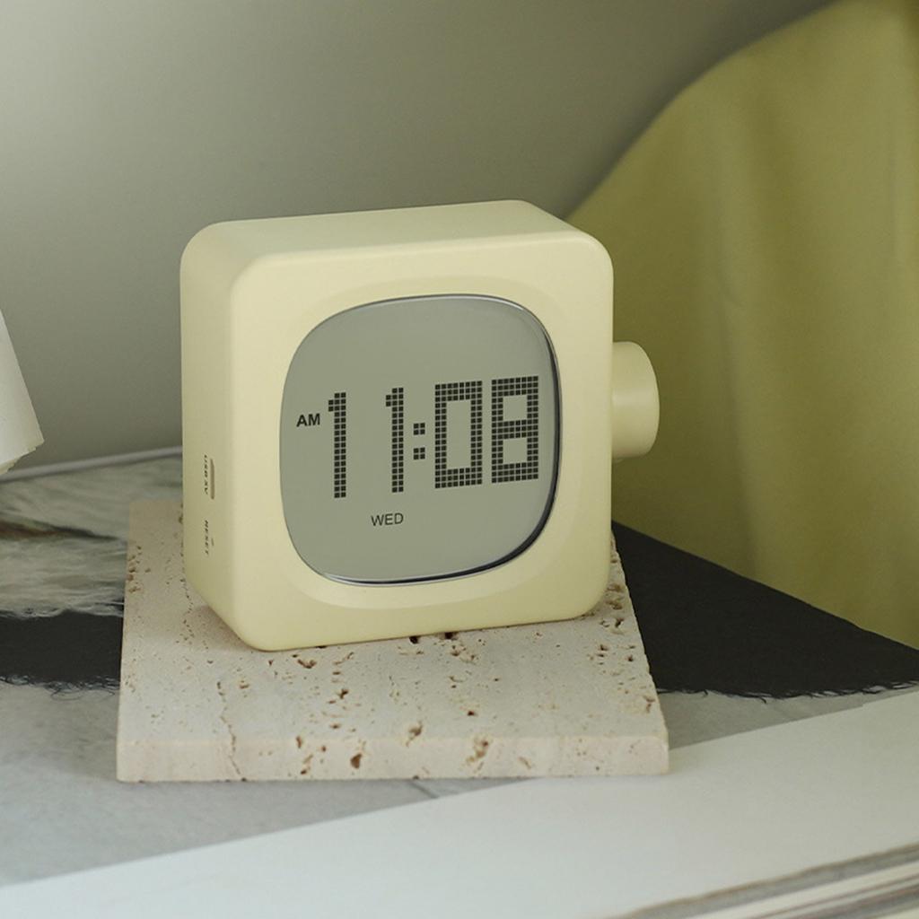 Стильный кубический будильник с подсветкой для студентов-минималистов 2 будильника Светодиодные настольные часы Перезаряжаемый ночник Таймер