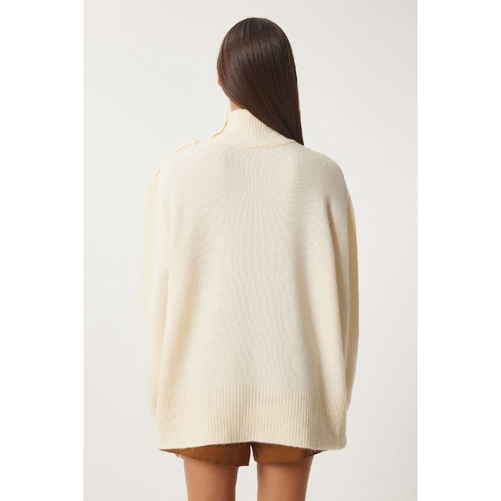 Women's Anthracite Turtleneck Knitwear Sweater Fn03390