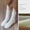 Женские белые носки средней длины в корейском стиле — однотонные, двойной ворс, для весны, осени и зимы