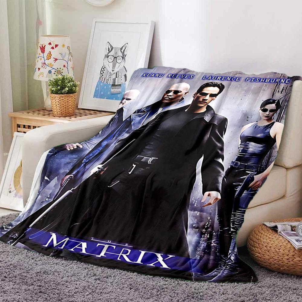 1pc Matrix Keanu Reeves Flannel Blanket Soft Warm Throw for Home, Office, Travel, All-Season Cozy Bedding GiftL1189