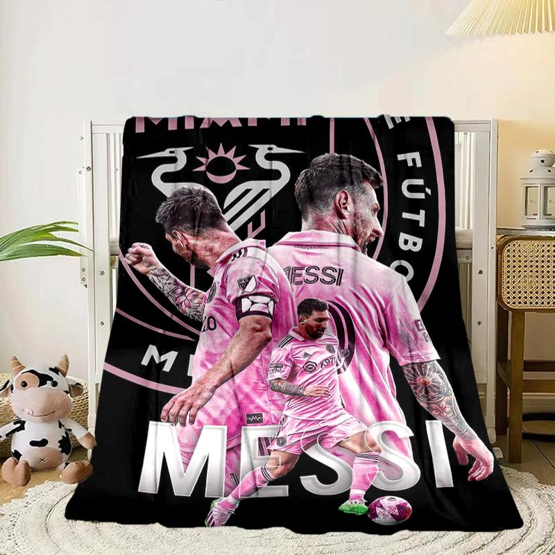 Messi's Pink  Portable Blanket/Soft Blanket Bedding Blanket Suitable for Travel Camping Living Rooms Offices Sofas Fan Gifts