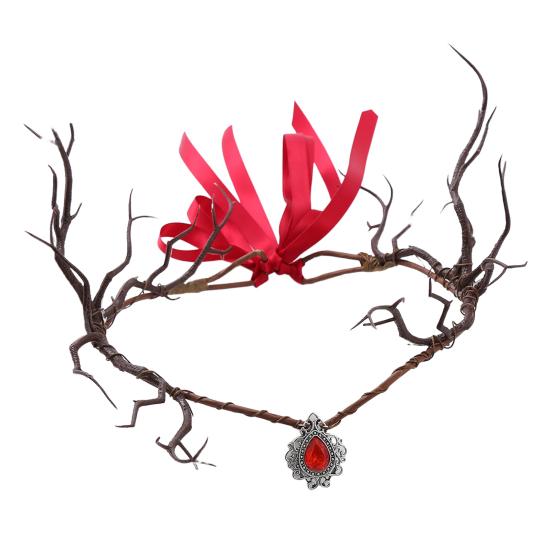 Повязка на голову с короной из цветов феи, регулируемый размер, диадема с лесным цветочным принтом для женщин и девочек, реквизит для косплея на Хэллоуин, свадьбу, фотосессию