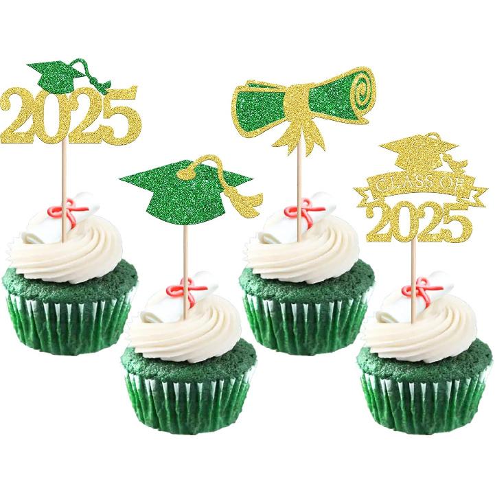 1 PCS High Heel Girl Graduation Cake Topper Black Pink Glitter Done Diploma Class of 2025 Congrats Grad Cap Cake Pick for 2025 Senior High School