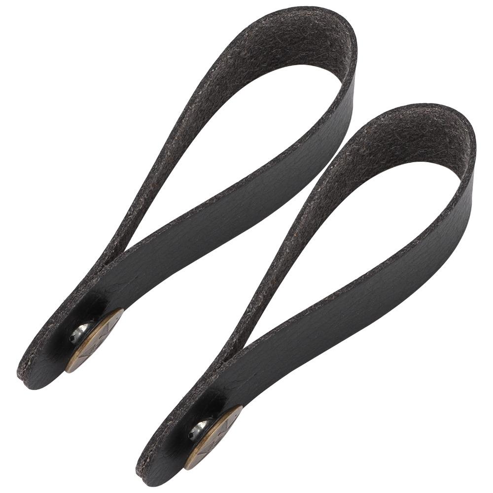 6PCS Leather Material Guitar Strap Holder Black Guitar Strap Lock Headstock Strap Tie For Guitars