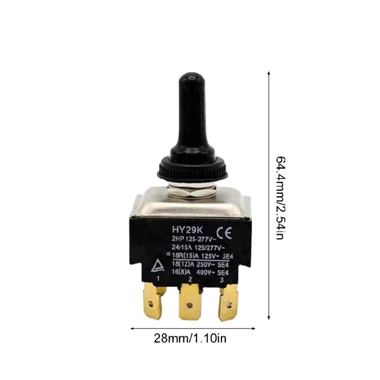 HY29K 9 Terminals Button Switches 3 setting & Home Electrical Accessory Simple Installs for Advanced Circuit Management