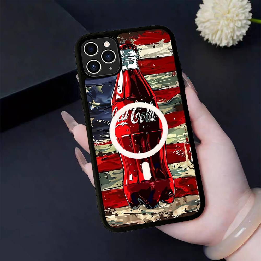 Hot C-Coca Drinks C-Cola For Magsafe Magnetic Phone Case Wireless PC+TPU For IPhone 11 12 13 14 15 16 17 Pro Max Plus