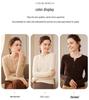 Women's Cashmere Knit Slimming Sweater: French Style, Button-Up, Half-Open Collar, Long Sleeve, Round Neck, Warm Base Layer for Autumn/Winter.