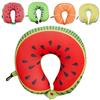 Fruit U Shaped Travel Pillow Nanoparticles Neck Pillow Watermelon Lemon Kiwi Orange Car Pillows Soft Cushion