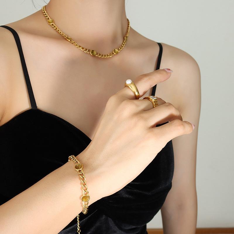 Знаменитости Темперамент Тенденция Дизайн Чувство Свет Роскошь Капля Масло Смешанный Блеск Порошок Ожерелье Браслет Комплект Ювелирных Изделий