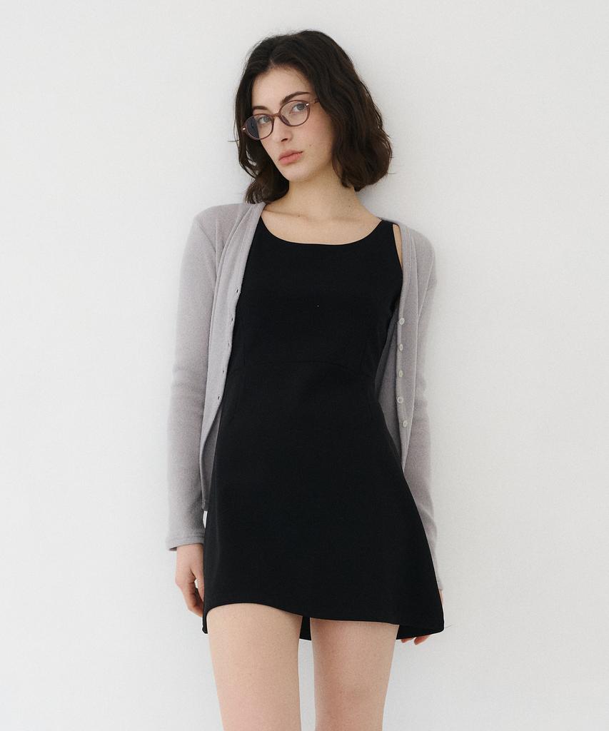 Bye Bye Seop U-Neck Sleeveless Mini Dress Black [T51]