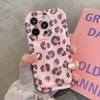 3d Meteorite Pink Leopard Pattern Cute Shockproof Phone Case For Iphone 14 11 12 13 Pro Max Fashion Soft Silicone Back Cover