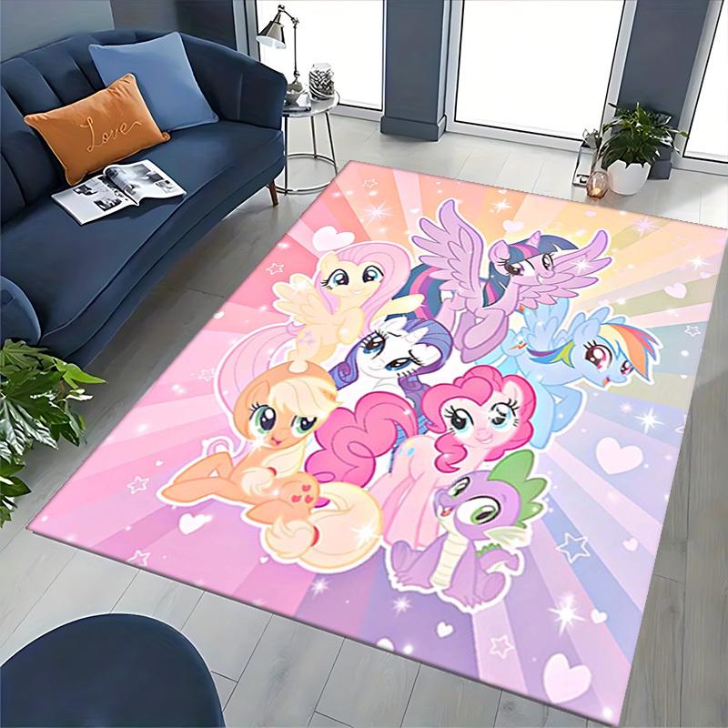 1 шт. Коврик для стула My Little Pony Friendship is Magic - Дизайн с персонажами аниме и мультфильмов, Нескользящий ковер для офисных кресел, Подходит для домашнего декора, Гостиной, Спальн