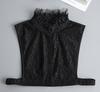 Front Tie White Fake Collar Stand Beads Detachable Collar Fake Women Vintage Crystal Lace Ladies False Blouse Collar Half Shirt