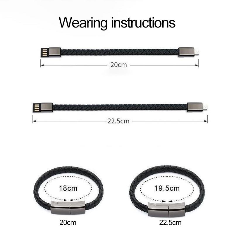 5А Браслет USB-кабель для быстрой зарядки Шнур для зарядки данных Кабель USB C для iPhone 14 13 12 11 Samsung HUAWEI xiaomi POCO Микрокабель Аксессуары для браслета