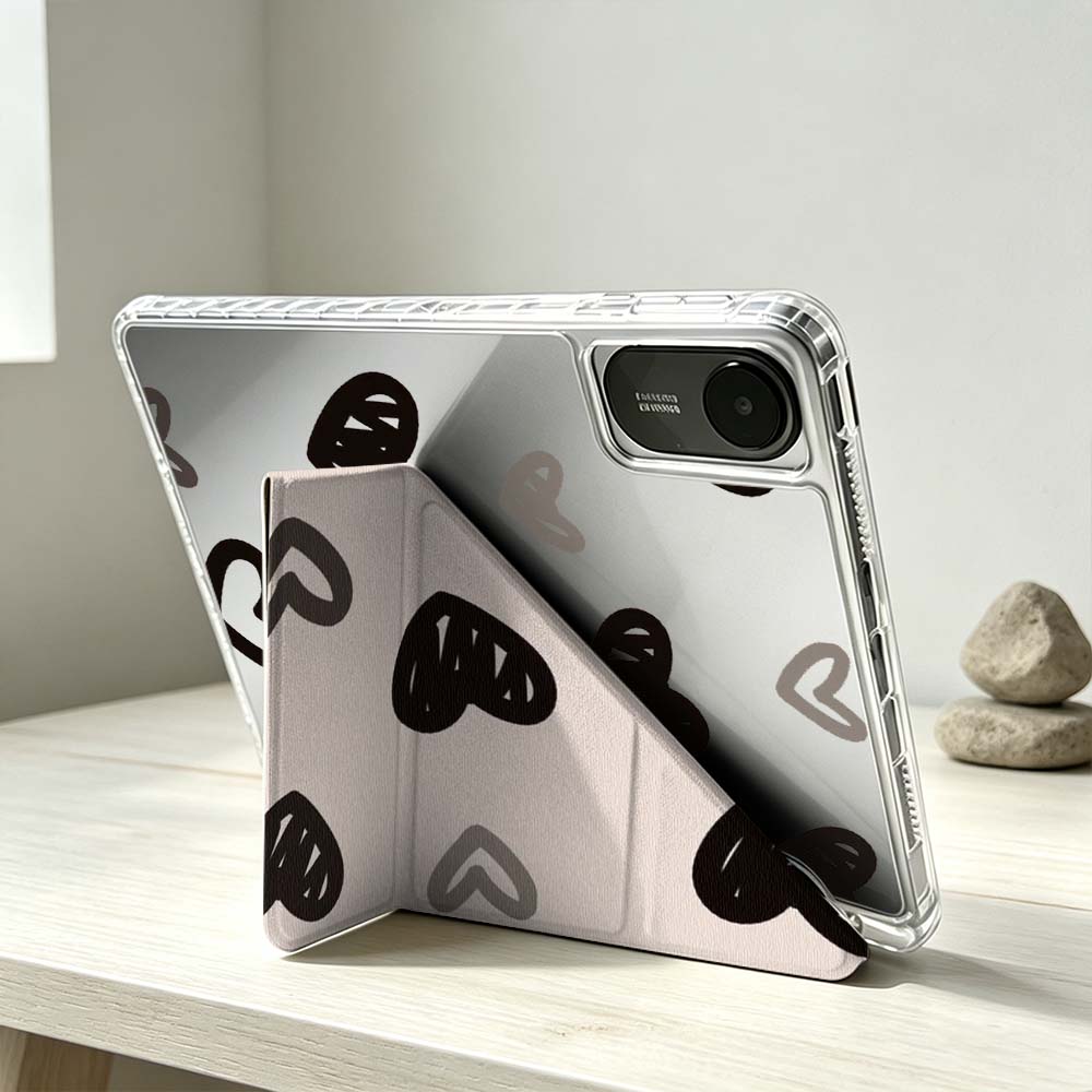 Дизайн Черное Сердце Для Xiaomi Mi Pad 8 7 6 5 Pro Redmi Pad SE 2 Poco Pad Складной Чехол для Планшета 3Y Мягкий