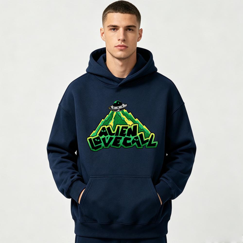 Unisex Oversized Hoodie Alien Love Call UFO Mountain Print Pullover Streetwear Casual Tops Harajuku Y2K Fashion Sweatshirt