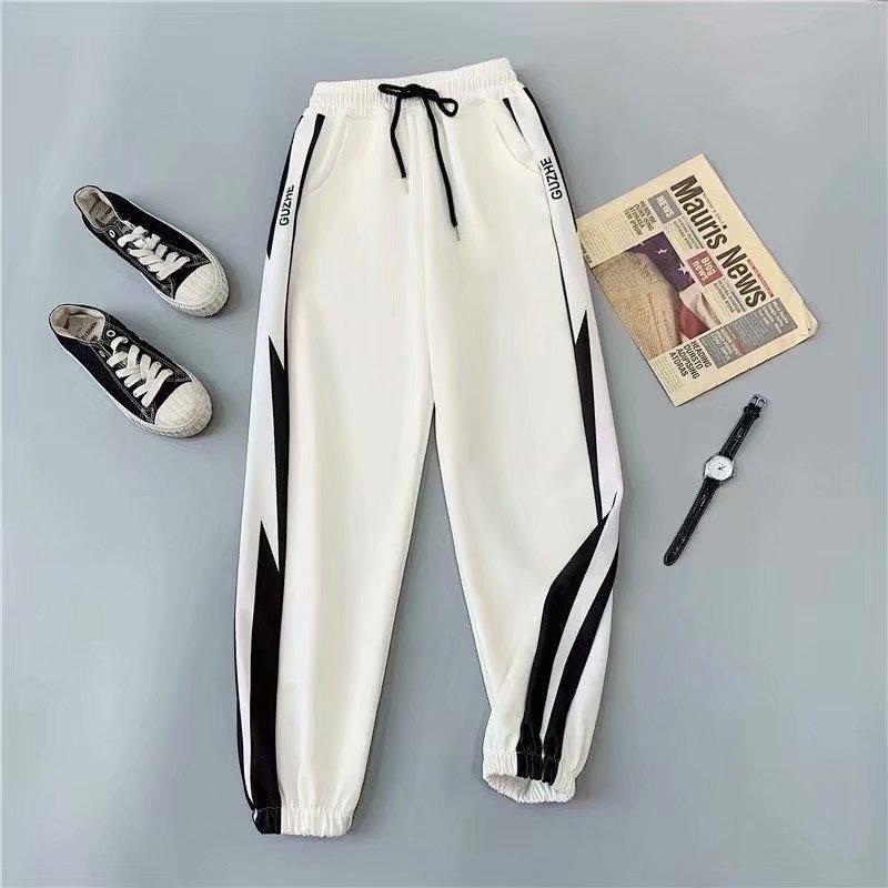 Спортивные штаны для студентов корейской версии, свободные тонкие повседневные брюки с тонкими секциями для ног