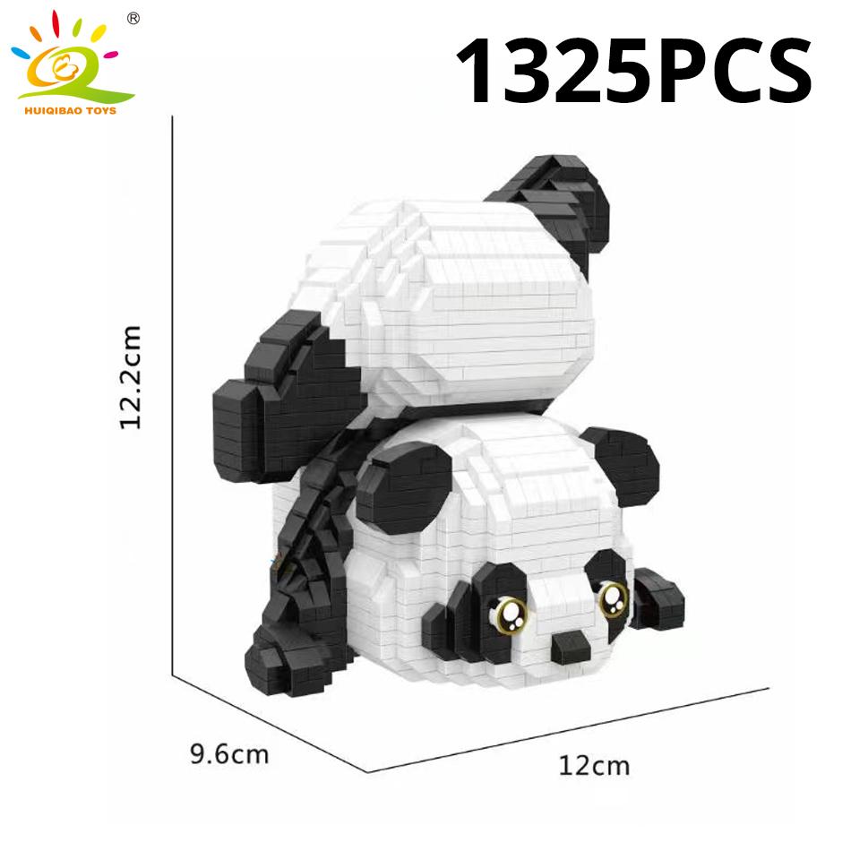 Cute Panda Micro Building Blocks 3D Diamond Small Model Animals Bricks DIY Construction Toys for Children Kids Friend