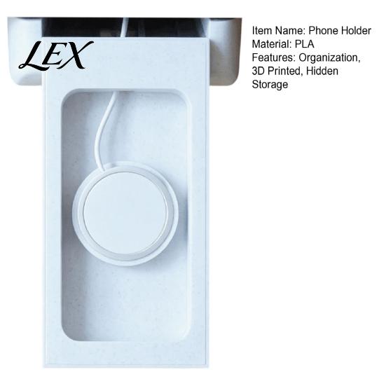 Digital Detox Container under Desk Phone Holder, 3D Printed Hidden Smartphone Storage for Tabletop Isolation Case Office Home Desk, Universal Flip Up