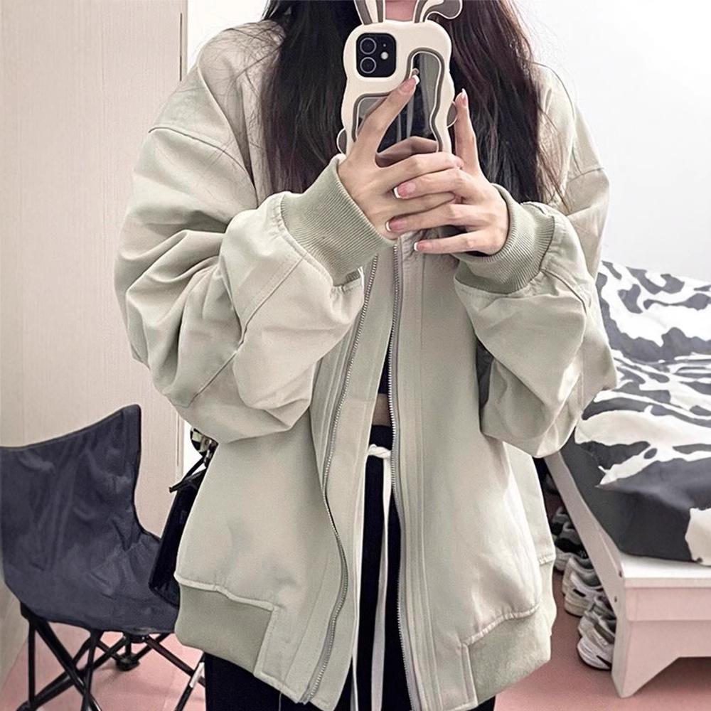 Women's American Hip-Hop Hong Kong-Style Bomber Jacket - Trendy Spring/Autumn Design