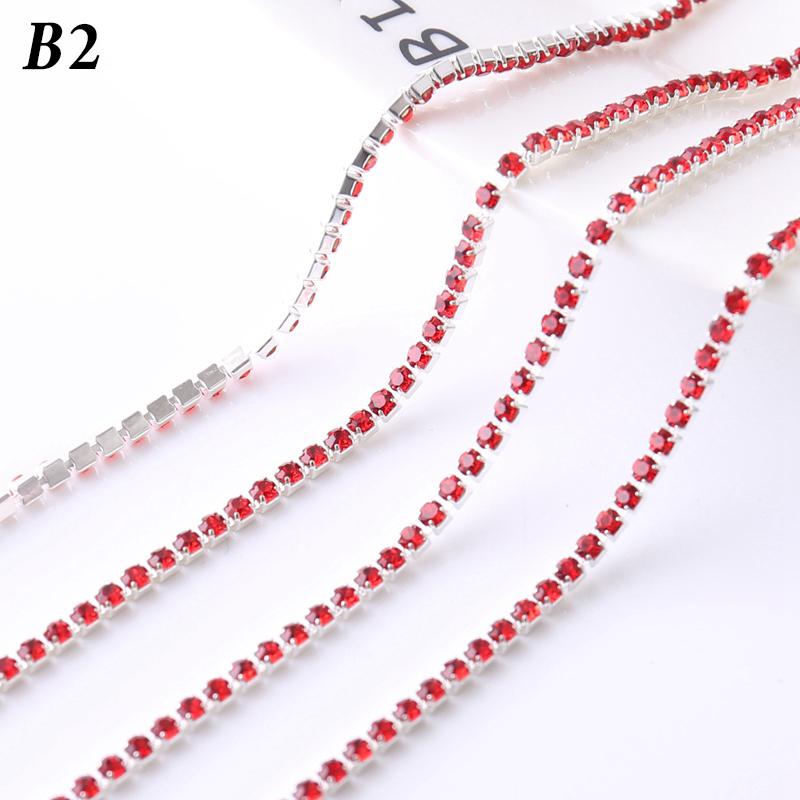 5M Rhinestone Drill Chain 2mm Glass Rhinestone Claw Chain Trim DIY Sewing Costume Craft Performance Clothing Decor Accessories