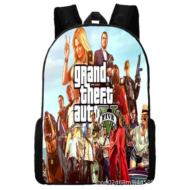 Grand Theft Auto Grand Theft Auto Периферийная Анимация Рюкзак Мужские и Женские Школьные Сумки