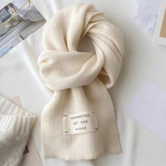 Winter Scarf Thickened Knitted Color Matching Printed Elastic Stay Warm Anti-shrink Lady School Outdoor Scarf Clothes Accessories