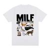 MILF Man I Love Felines Забавная футболка с мемом и узором для любителя кошек Повседневная модная тенденция Удобная и свободная футболка