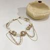 Exquisite Lace Pearl Choker Shiny Lolita Choker Necklace Fashion Rhinestone Tassel Necklace  Women