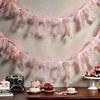 12Pcs Ribbon Bow Hanging Flags Sweet Hanging Banner New Bowknot Garland  Room Wall