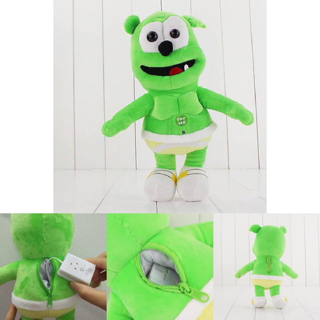 Charming Singing Gummy Bear Plush Doll Ultra Soft Crystal Fabric Stuffed Animal Gift