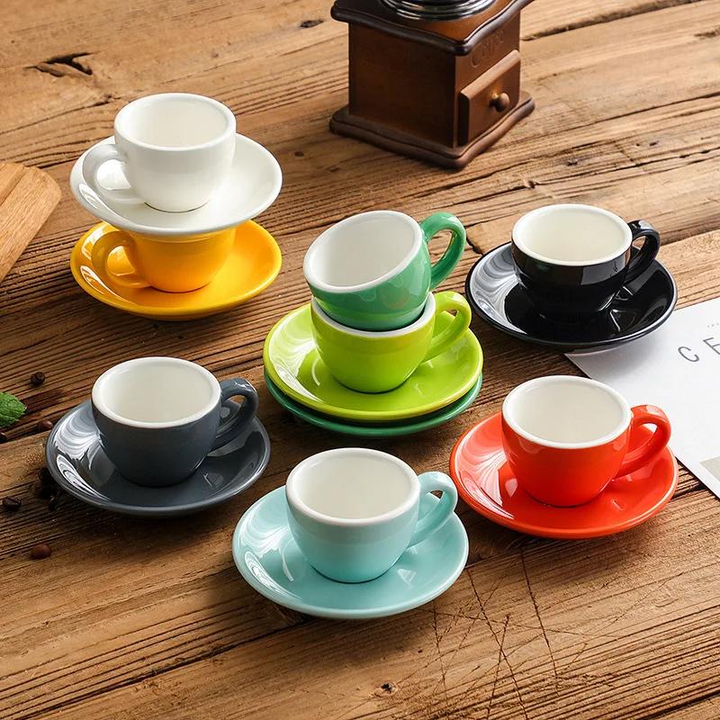 75ml Cappuccino Creative Cup Latte Art Cup Coffee Cup Dish Set European Colored Afternoon Tea Cup Water Cup Espresso Cup