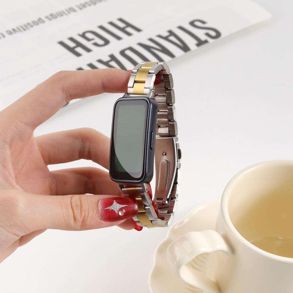 Металлический ремешок для Huawei Band 10 9 8 NFC Аксессуары Замена из нержавеющей стали наручный браслет correa Huawei Band 10 ремешки для часов