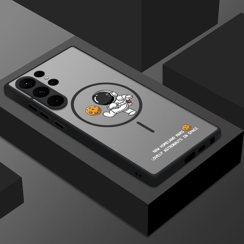 Прозрачный матовый беспроводной магнитный чехол для Samsung S25 Ultra S24 FE S23 Plus S22 S21 противоударный мягкий чехол для телефона