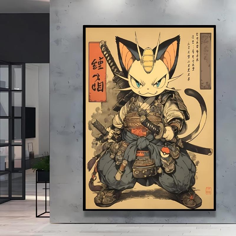 Japanese Classic Anime Pokemon Pikachu Retro Canvas Poster Prints Cartoon Picture Home Children's Room Decoration Holiday Gift