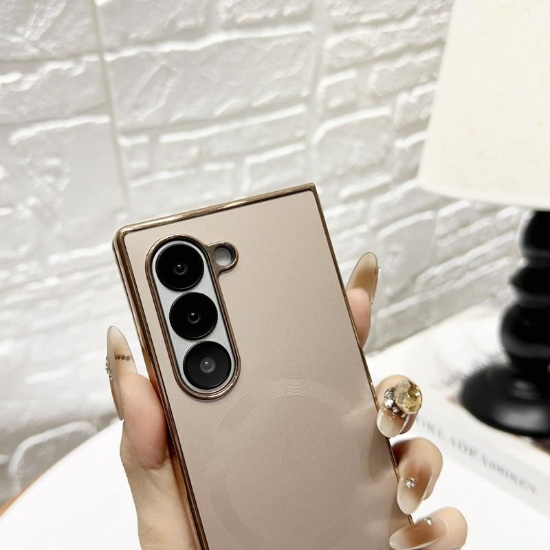 Case Galaxy Z Fold 8/7/6/W25 Magnetic Wireless Charging Plated AG Ultra-Thin Cover X6
