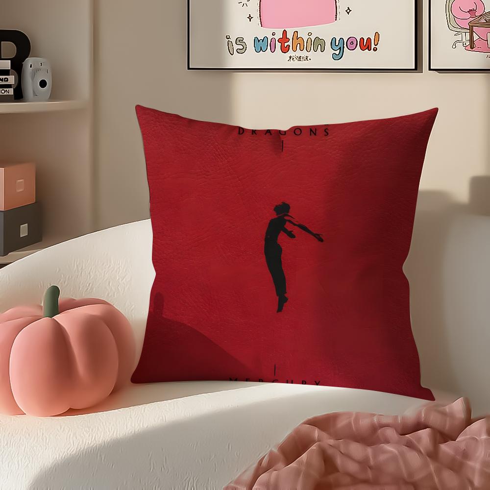 Anthemic Pop American Band IImagine Dragons Cushion Cover Pillowcase Short Plush Invisible zipper Room Sofa Cushion Cover