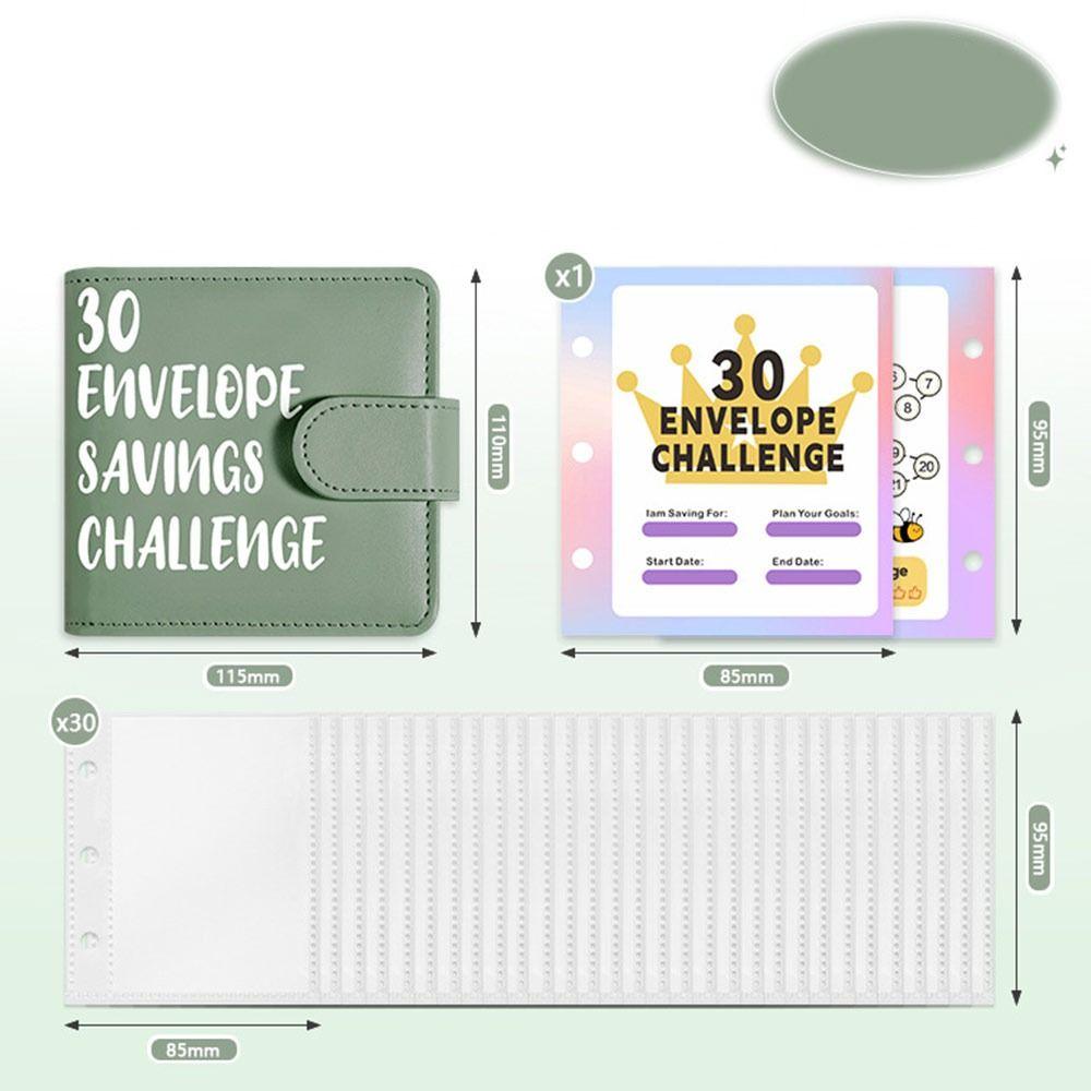 Large Capacity 30 Envelopes Money Saving Challeng PU Savings Challenges Book  Couples