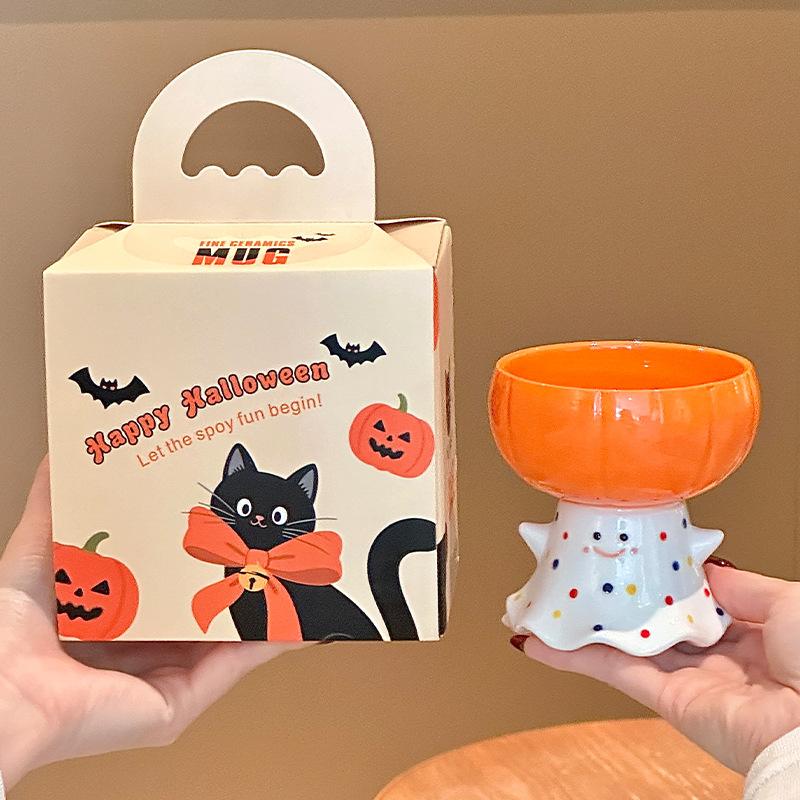 Инс милая тыква маленький призрак кружка высокая ценность керамическая чашка для питья чашка для мороженого подарок на Хэллоуин