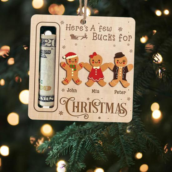 1/4 шт. Рождественский держатель для денег Снеговик Санта Пряничный человечек зажим для денег Подарочный держатель для денег Рождественская елка подвесное украшение для домашнего декора