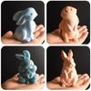 Силиконовые формы для свечей в виде пасхального кролика, держащие 3D-розу, инструмент для изготовления гипса, животные, смоляные формы, подарки ручной работы на день рождения, домашний декор