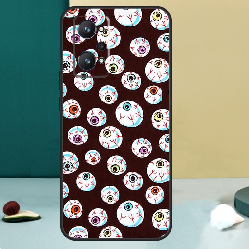Сумасшедший узор с глазными яблоками для чехла Realme GT 6T 5 6 GT 7 Pro C67 C75 C61 C55 C53 C51 C21Y C25S 10 11 12 13 14 Pro Plus