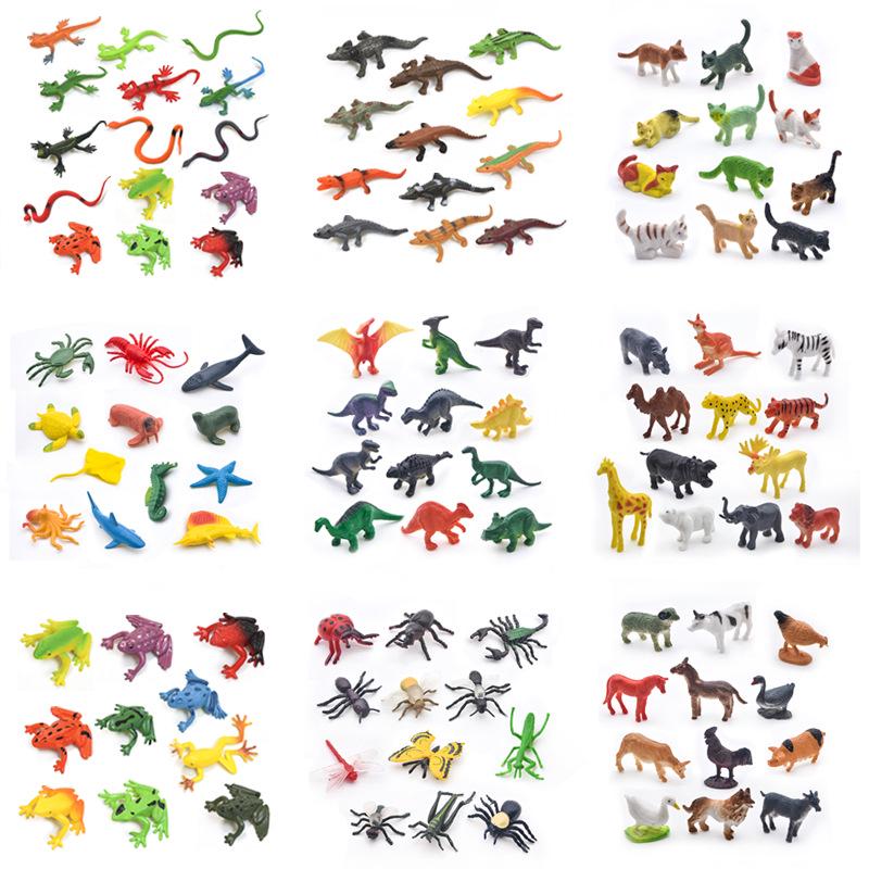 Wild Animal & Marine Insect Farm Model: Dinosaur Soft Glue Toy Set for Kids